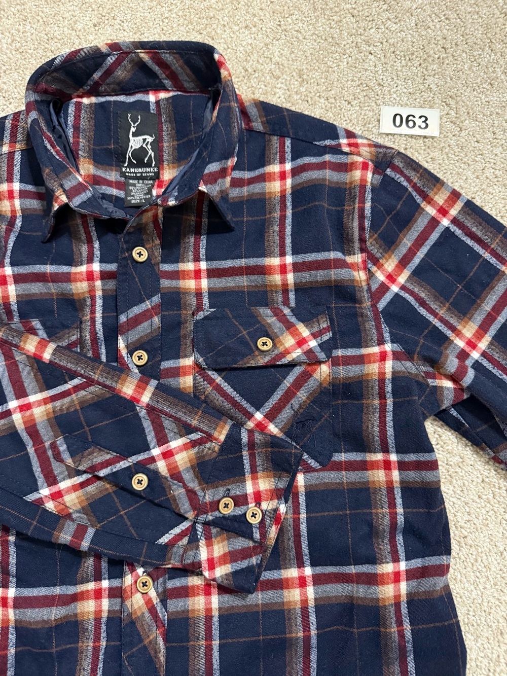 Kane & Unke Plaid Flannel Jacket (Shacket) Mens Size Large